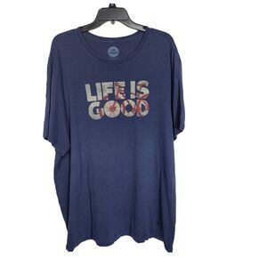 Life Is Good Mens T Shirt Size XL Smooth Tee Classic Fit Short Sleeve Blue Crew